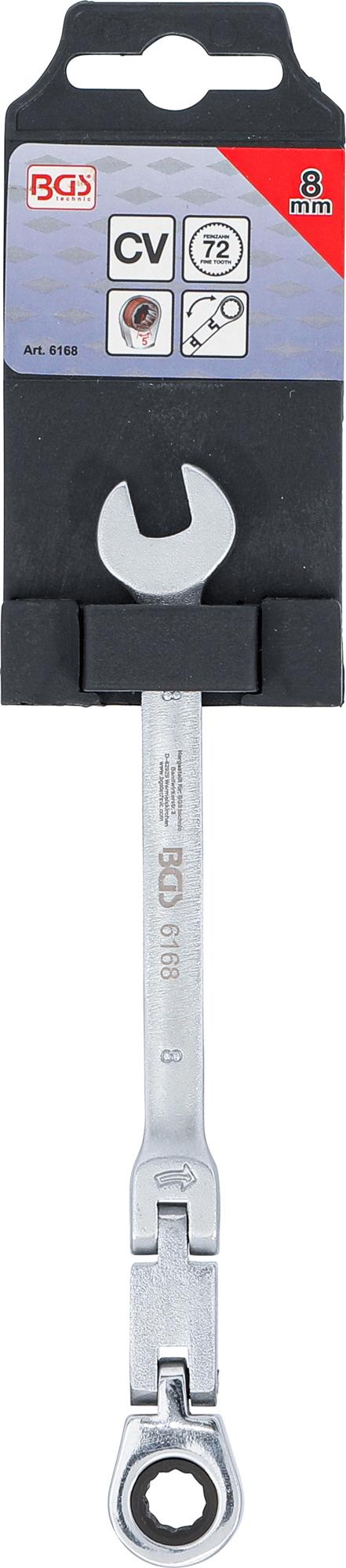 DOUBLE-JOINT RATCHET COMBINATION WRENCH | ADJUSTABLE | 8 MM (6168)