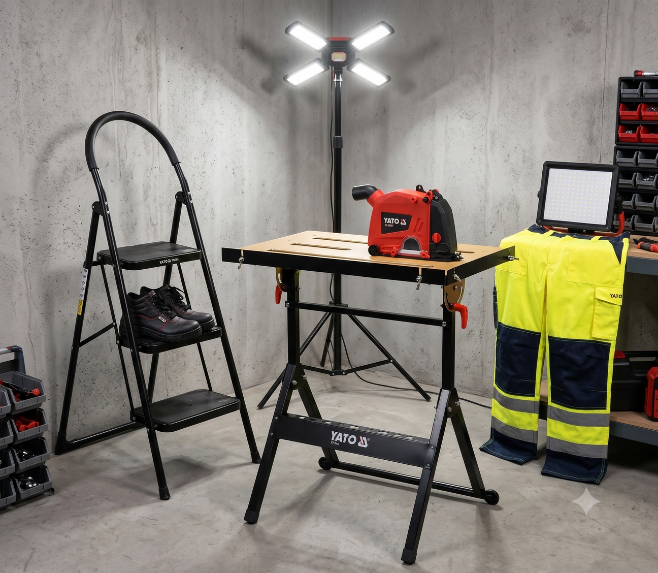 PPE, workshop lighting, and workwear