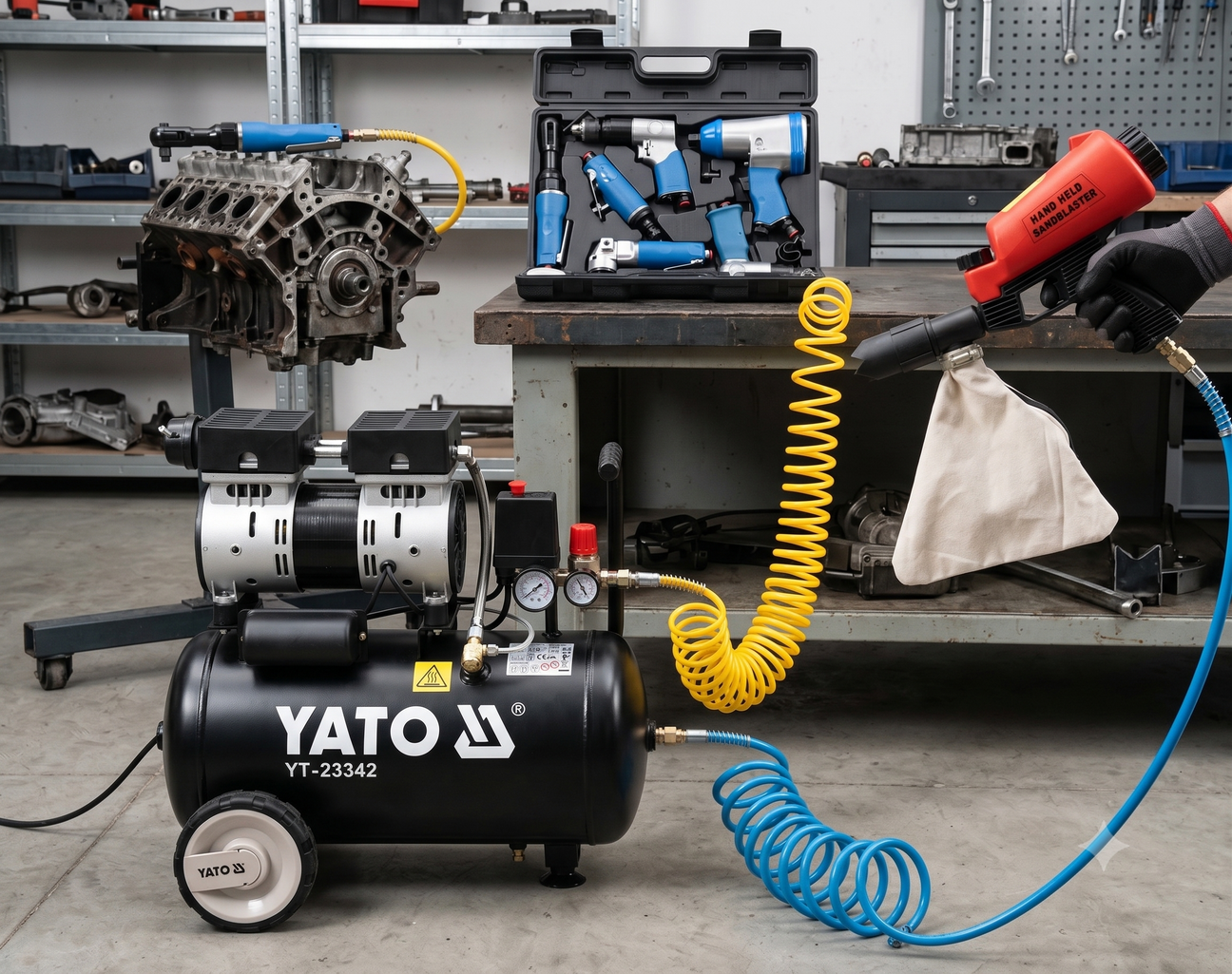 Pneumatic air tools and compressors