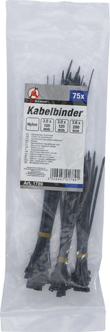 CABLE TIE ASSORTMENT | BLACK | 100 X 200 MM | 75 PCS. (1789)