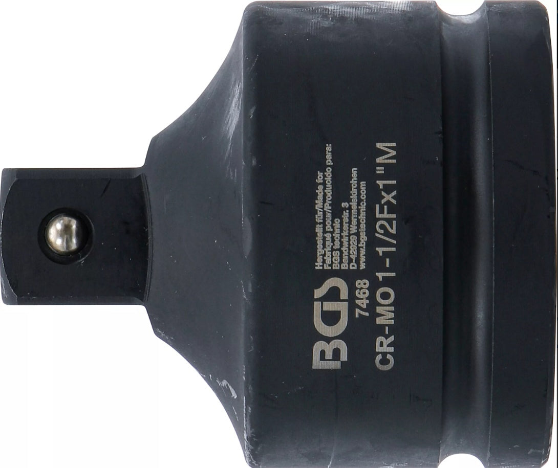 IMPACT SOCKET ADAPTOR | INTERNAL SQUARE 38 MM (1-1/2") - EXTERNAL SQUARE 25 MM (1") (7468)
