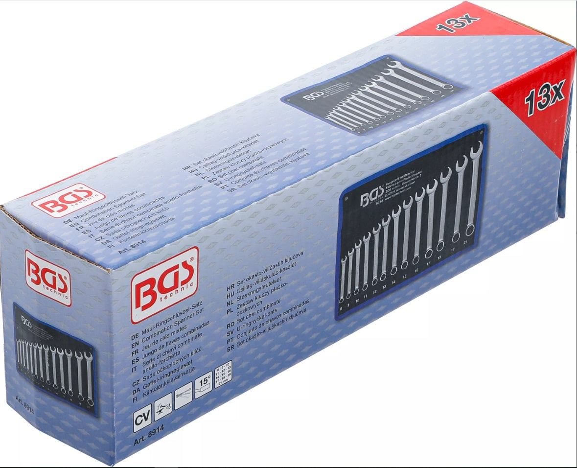 COMBINATION SPANNER SET | OPEN END WITH RATCHET FUNCTION | 8 - 21 MM | 13 PCS. (8914)