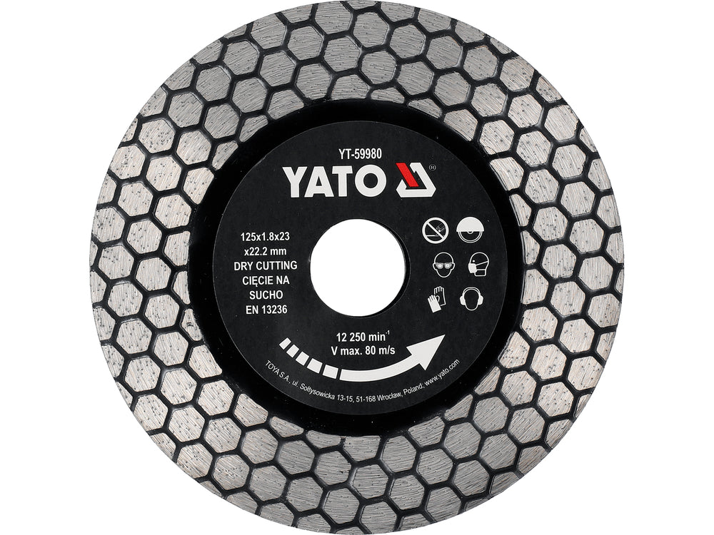 DIAMOND BLADE FOR CUTTING HARDEST TILES AND GRANITE 125X23X22.23MM (YT-59980)