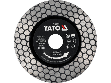 DIAMOND BLADE FOR CUTTING HARDEST TILES AND GRANITE 125X23X22.23MM (YT-59980)