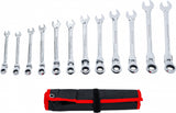 RATCHET COMBINATION WRENCH SET | FLEXIBLE HEADS | 8 - 19 MM | 12 PCS. (30002)