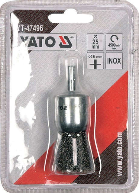 CUP BRUSH 25MM INOX FOR DRILL (YT-47496)
