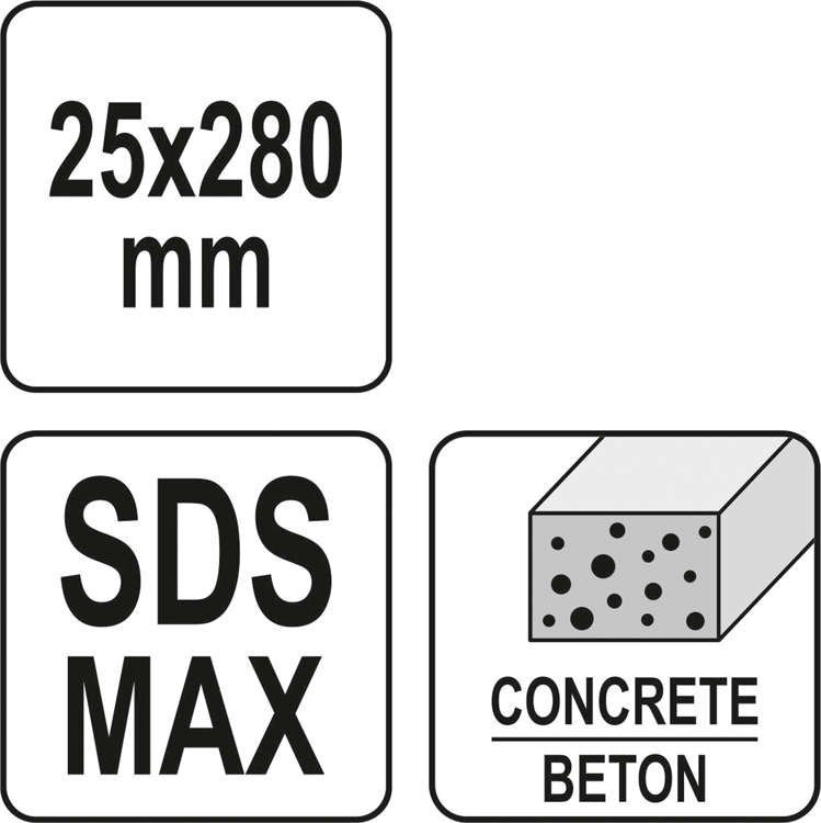 SDS MAX FLAT CHISEL 25MM/280MM (YT-47341)