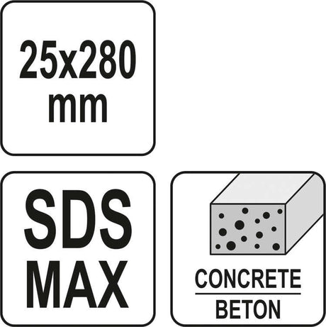 SDS MAX FLAT CHISEL 25MM/280MM (YT-47341)