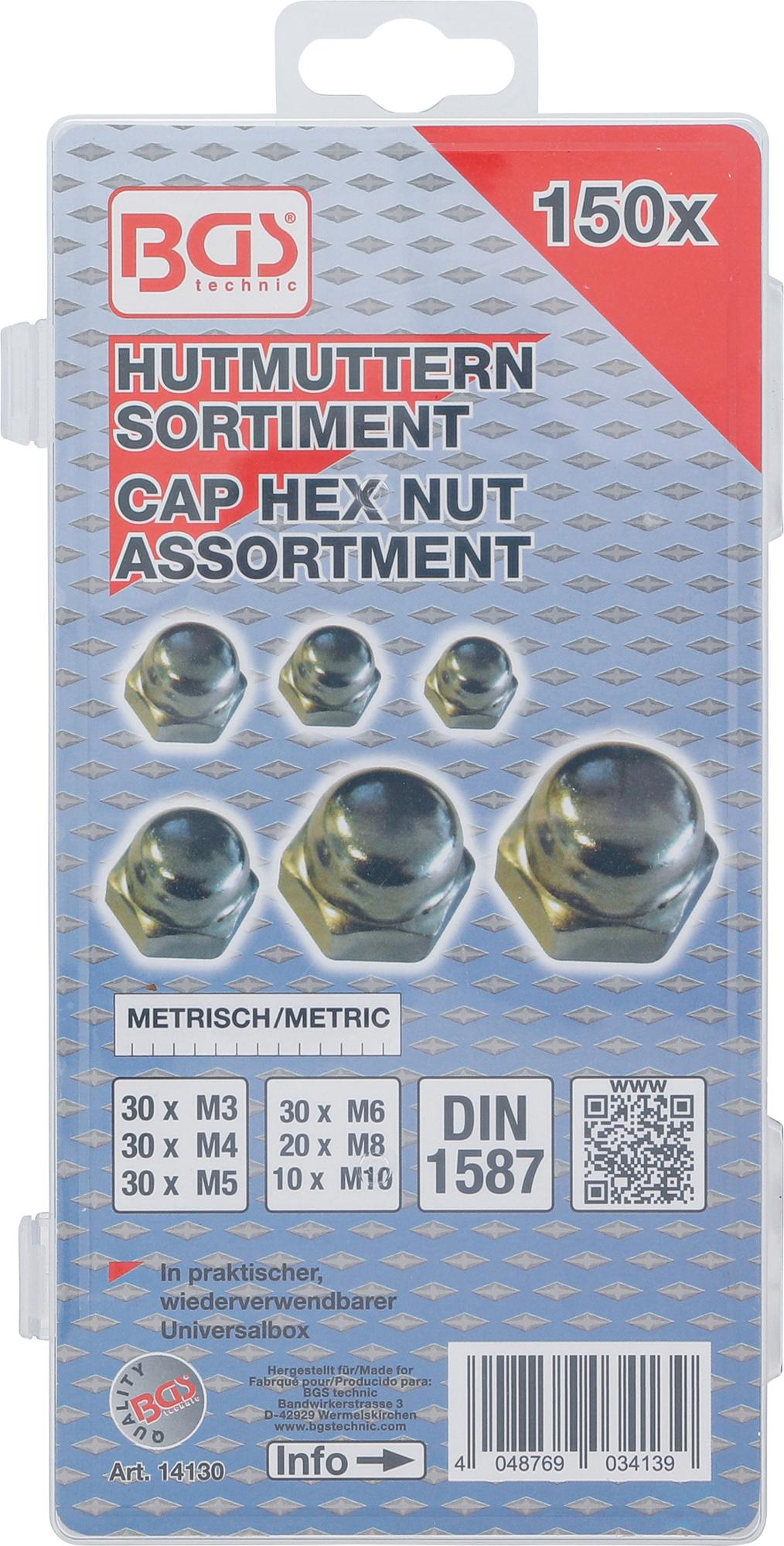 CAP HEX NUT ASSORTMENT | 150 PCS (14130)