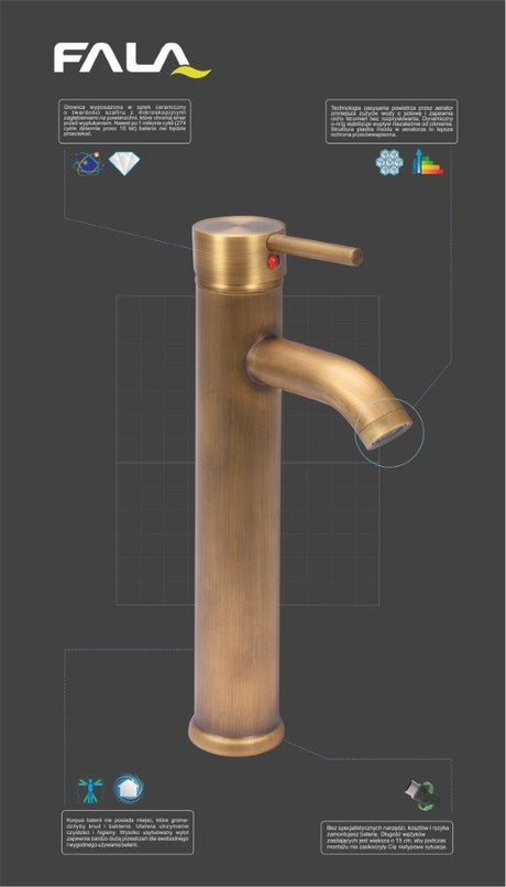 BASIN MIXER RETRO BRONZE 2 HI (75837)