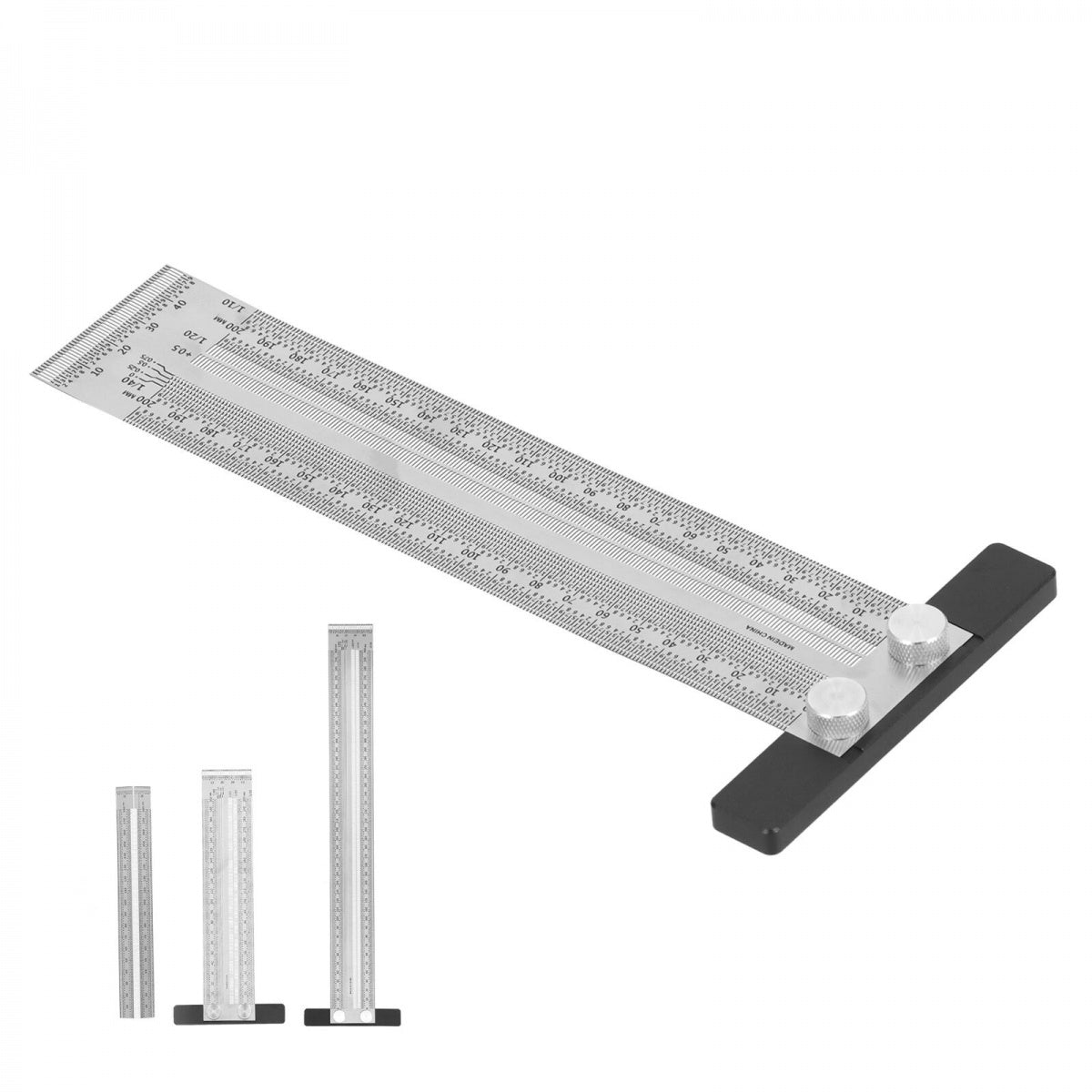 MARKING / SCRIBING RULER | STAINLESS STEEL | T-SHAPED | 200 MM (SR200)