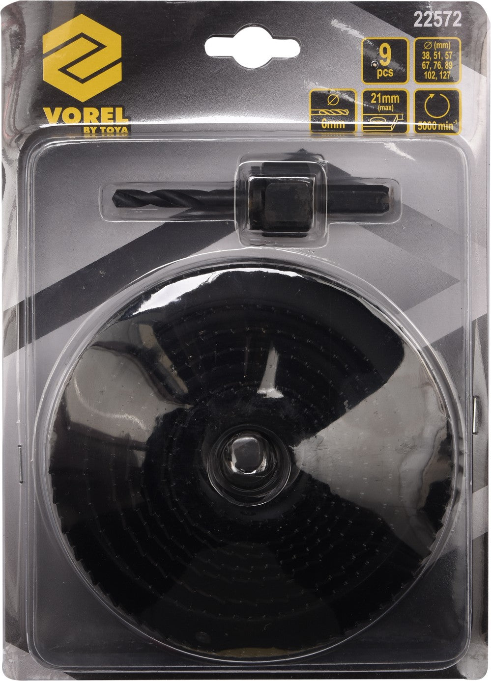 HOLE SAW SET 38-127MM / 9PCS (22572)