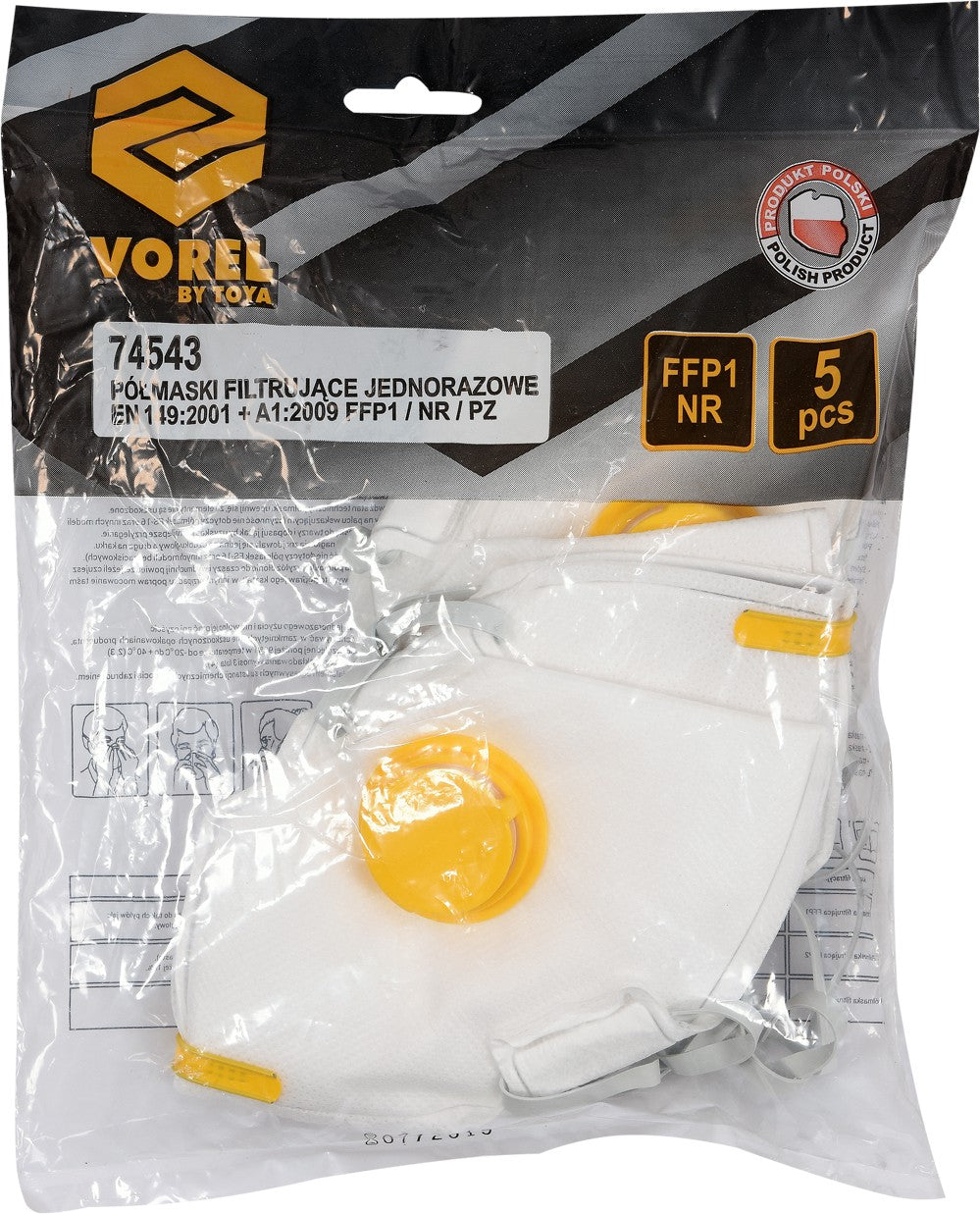 DISPOSABLE DUST MASKS W.VALVE CFY3V 5PCS (74543)