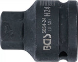 IMPACT BIT SOCKET | LENGTH 55 MM | 20 MM (3/4") DRIVE | INTERNAL HEXAGON 24 MM (5054-24)