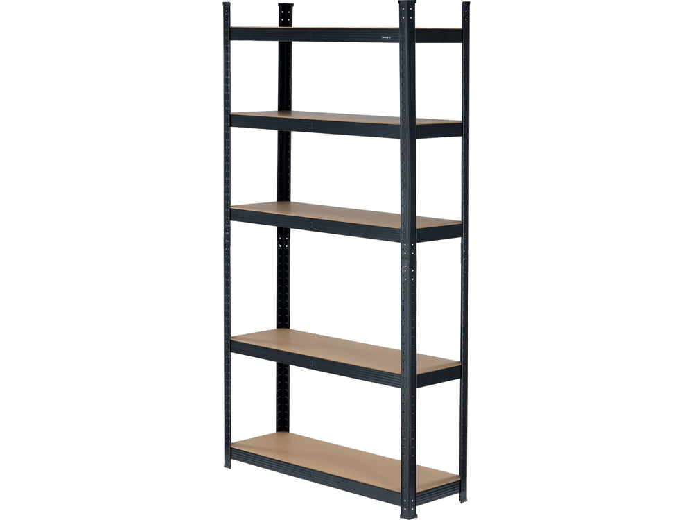 STORAGE RACK BLACK | 5 SHELVES | HDF BOARDS | 180 X 90 X 30 CM (78484)