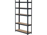 STORAGE RACK BLACK | 5 SHELVES | HDF BOARDS | 180 X 90 X 30 CM (78484)