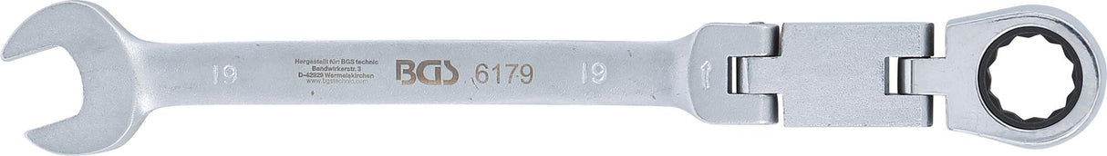 DOUBLE-JOINT RATCHET COMBINATION WRENCH | ADJUSTABLE | 19 MM (6179)