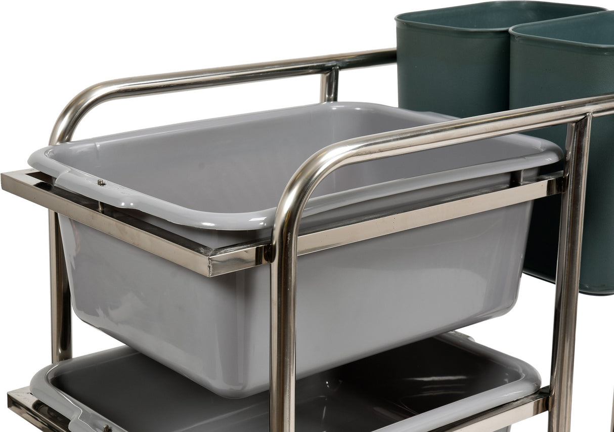 SERVICE TROLLEY 3 SHELVES W/5 CONTAINERS (YG-09101)