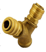 BRASS AIR CONNECTOR Y-TYPE | 1/4" FEMALE THREAD (AH12022)