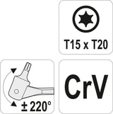 TORX DOUBLE HEAD FLEXIBLE WRENCH T15XT20 (YT-05311)