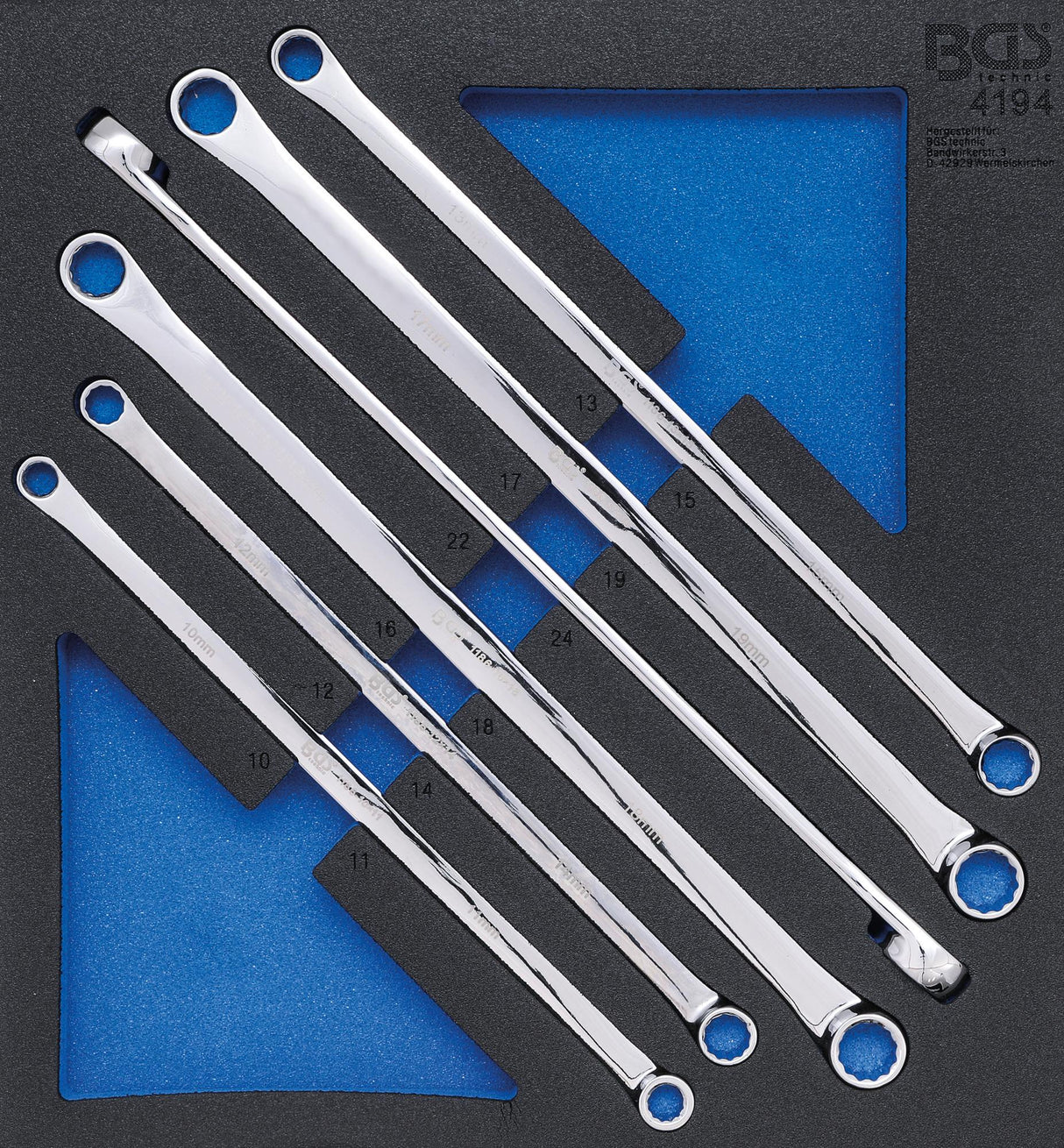 TOOL TRAY 2/3: DOUBLE RING SPANNER SET | 10 X 11 - 22 X 24 MM | 6 PCS. (4194)