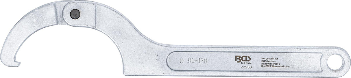 ADJUSTABLE HOOK WRENCH WITH NOSE | 80 - 120 MM (73230)