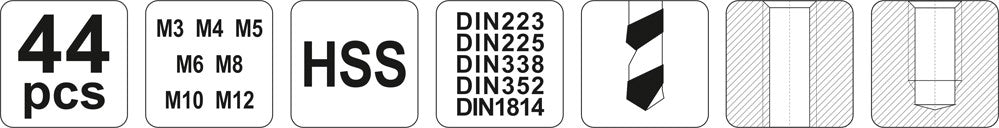 TAPS AND DIES SET 44PCS (YT-2978)