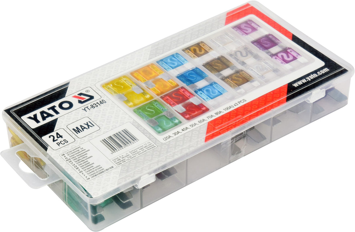 CAR FUSE ASSORTMENT MAXI 24 PCS (YT-83140)