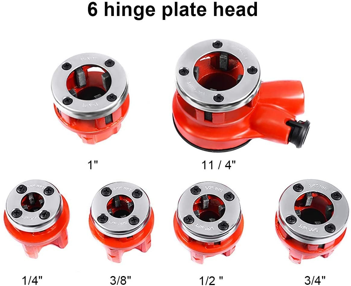 PIPE THREAD DIE SET WITH RATCHET | 1/4"-1,1/4" | 6 PCS. (EQ-7630)