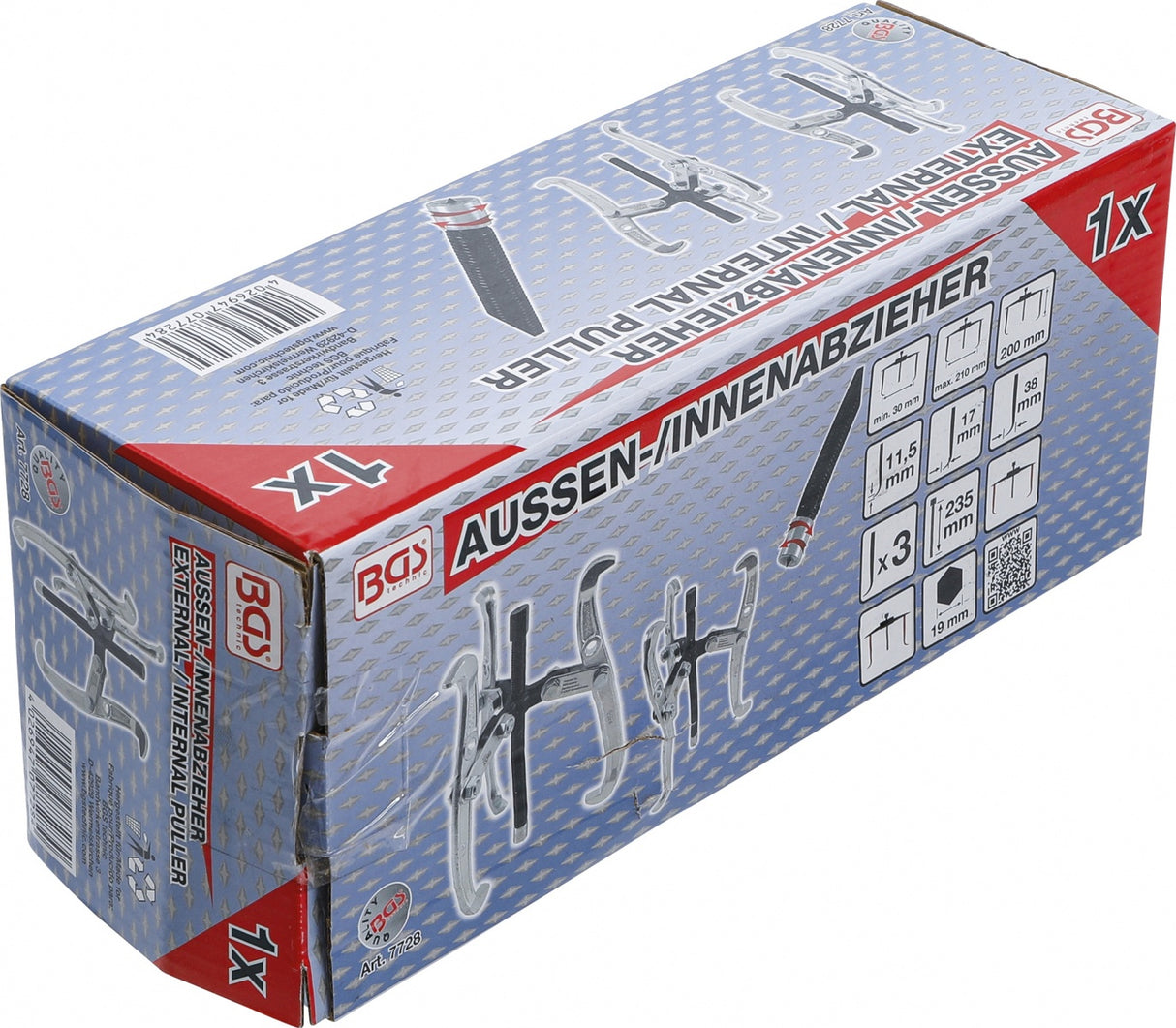 EXTERNAL / INTERNAL 3-ARM PULLER | 30 - 210 MM (7728)