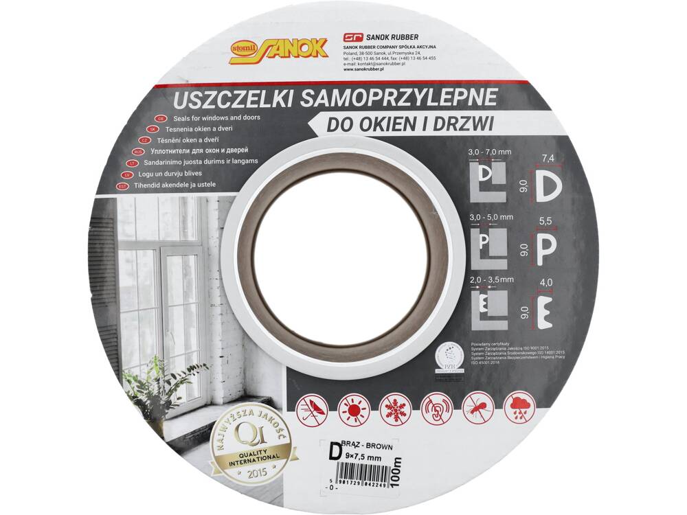 SEAL F.WINDOWS&DOORS EPDM T.D BROWN 100M (76767)