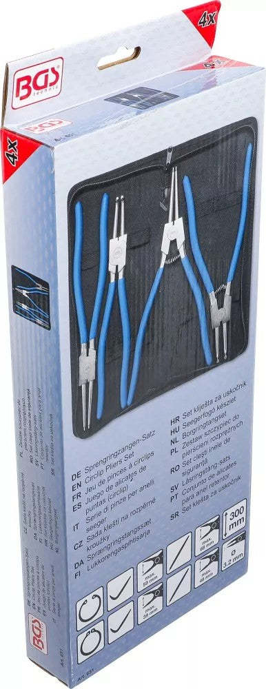 CIRCLIP PLIERS SET | 300 MM | 4 PCS. (651)