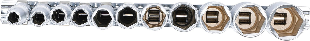 SOCKET SET, HEXAGON, DEEP | 10 MM (3/8") DRIVE | INCH SIZES | 11 PCS. (2756)