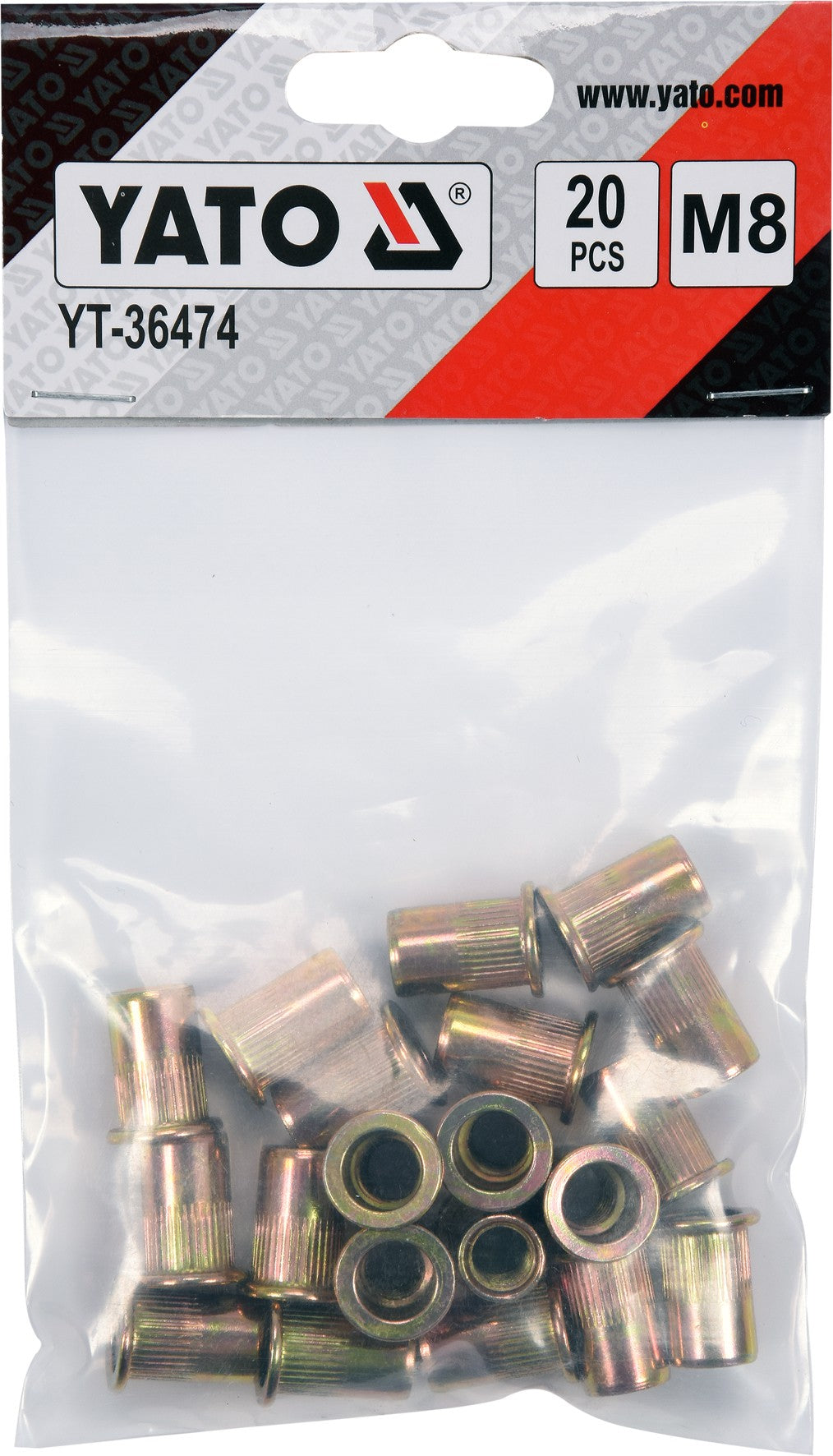 THREADED STEEL RIVET NUTS M8, 20PCS (YT-36474)