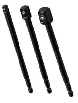 LONG ADAPTER SET FROM 1/4" (6.3 MM) TO SOCKETS 1/4" - 3/8" - 1/2", 150 MM (SA03)