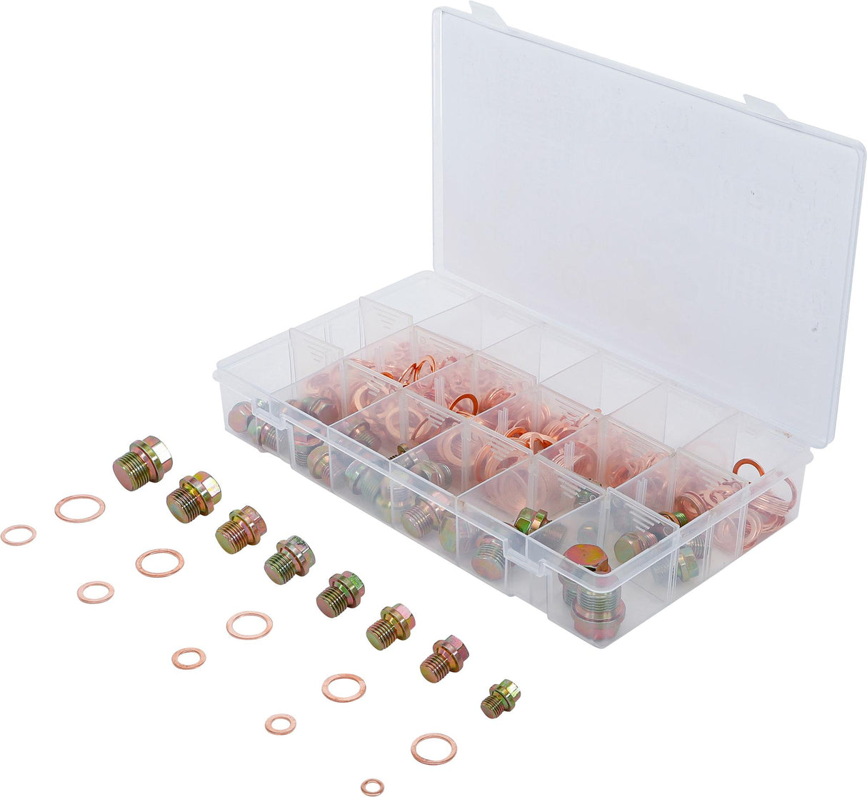 OIL DRAIN PLUG SCREWS AND COPPER SEAL RING ASSORTMENT | 534 PCS. (8118)