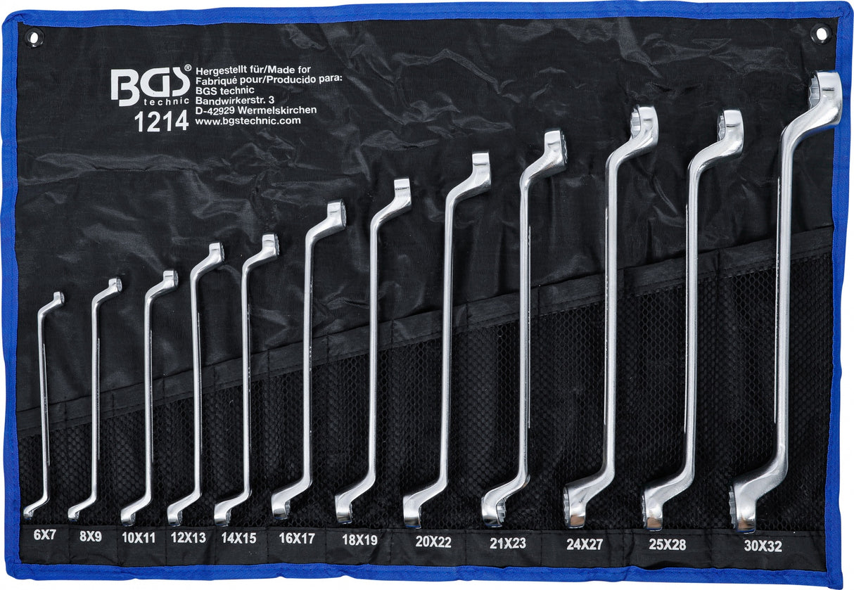 DOUBLE RING SPANNER SET | OFFSET | 6 X 7 - 30 X 32 MM | 12 PCS. (1214)