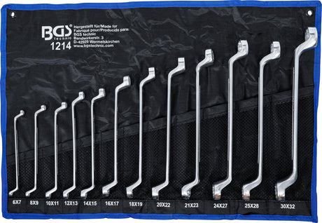 DOUBLE RING SPANNER SET | OFFSET | 6 X 7 - 30 X 32 MM | 12 PCS. (1214)