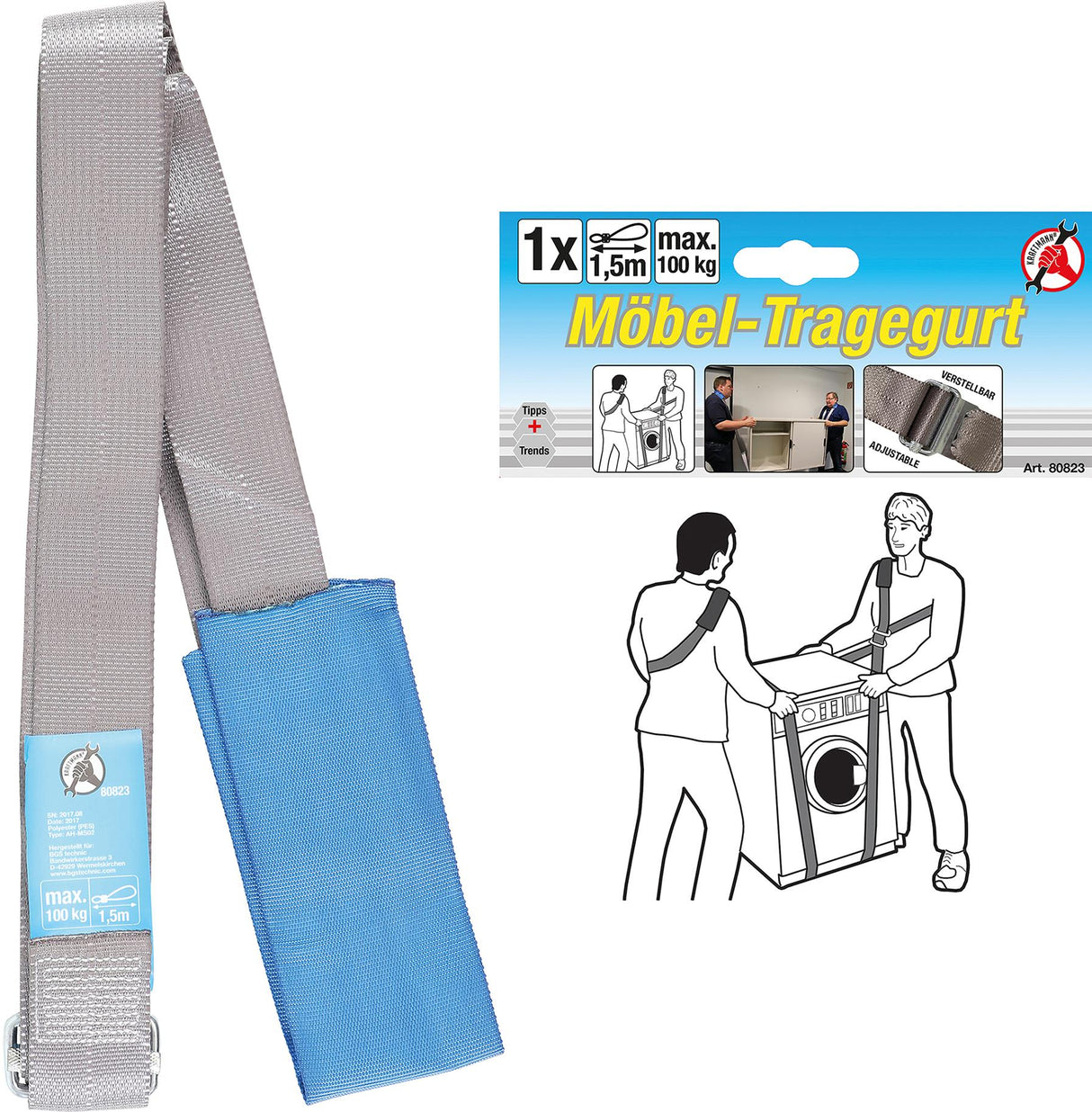 FURNITURE CARRYING STRAP | ADJUSTABLE | 100 KG (80823)