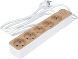 POWER CABLE/EXTENSION CORD WITH GROUNDING (WOOD IMITATION) | 5 SOCKETS | 1.0 MM2 | 1.4 M (72342)