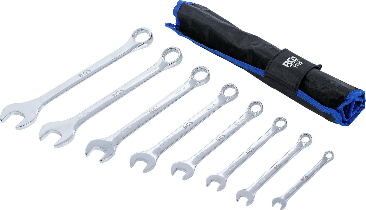 COMBINATION SPANNER SET | INCH SIZES | 1/8" - 9/16" WITHWORTH | 8 PCS. (1199)