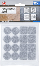 FELT PAD SET | TINGED WITH GRAY | 32 PCS. (80704)