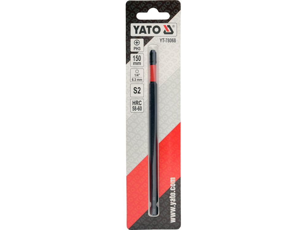 IMPACT BIT 150 MM LONG | 1/4" | PH3 | 1 PC (YT-78068)