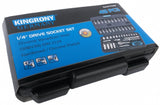 SOCKET SET WITH RATCHET 1/4", 48 PCS. (KR141048)