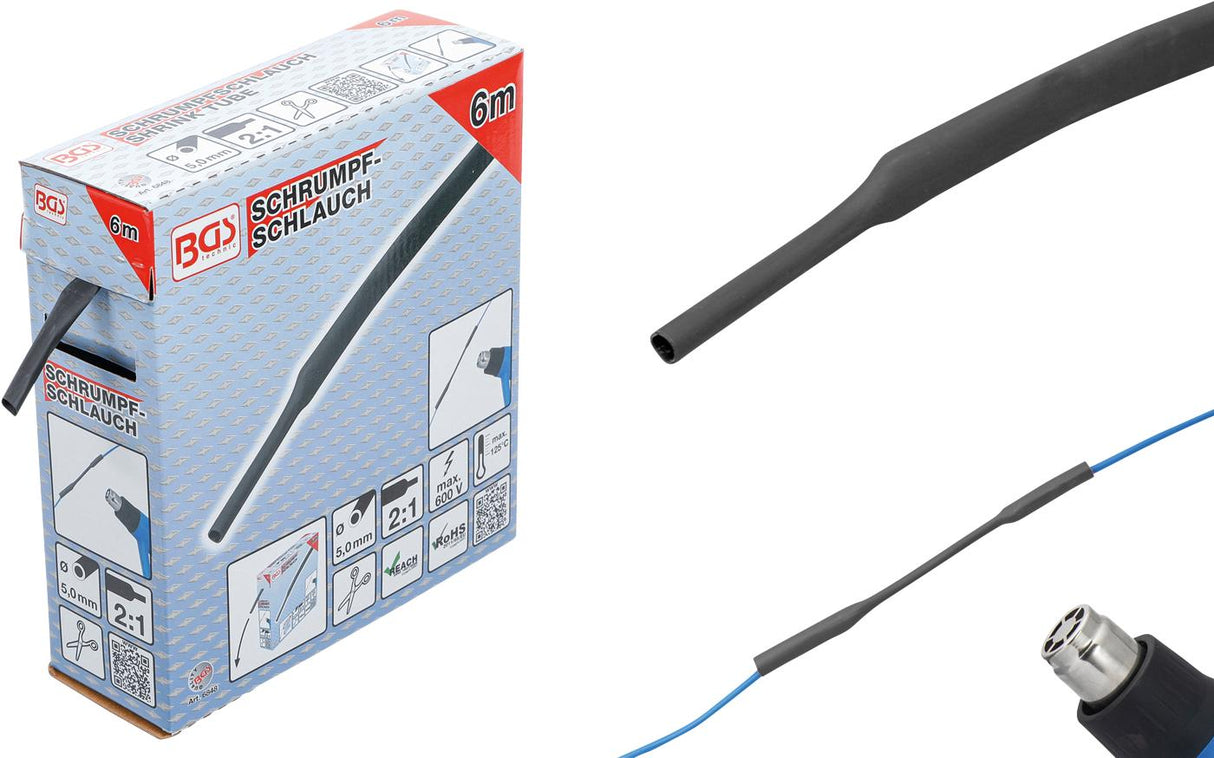 SHRINK TUBE BOX | BLACK | Ø 5 MM | 6 M (6848)