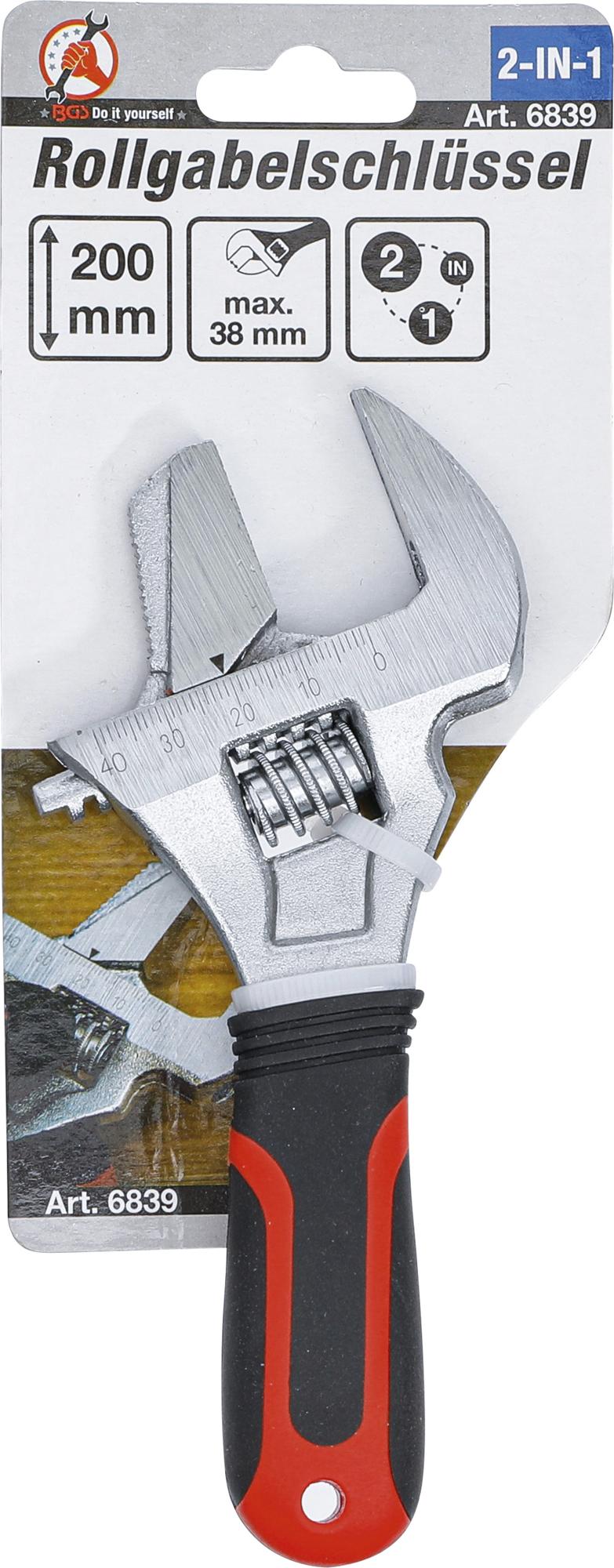 ADJUSTABLE WRENCH WITH SOFT RUBBER HANDLE | MAX. 38 MM (6839)