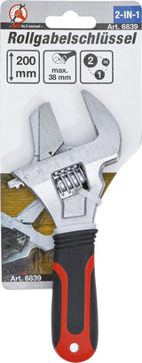 ADJUSTABLE WRENCH WITH SOFT RUBBER HANDLE | MAX. 38 MM (6839)