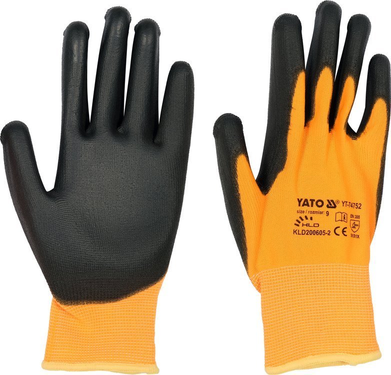 SAFETY GLOVES TOUCHSCREEN FING. PU S. 9 (YT-74752)