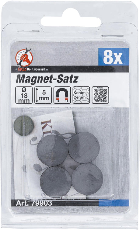 MAGNET SET | CERAMIC | Ø 18 MM | 8 PCS. (79903)