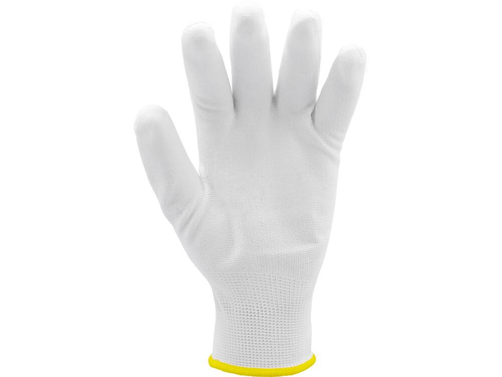 WORKING GLOVES NYLON/PU WHITE S. 10 (YT-7470)